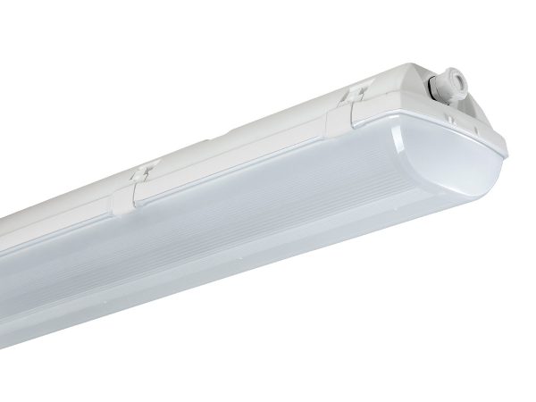 42W LED šviestuvas FUTURA, 120cm, 4000K (natūraliai balta), IP66, su 1val avariniu moduliu, su judesio davikliu, dimeriuojamas DALI