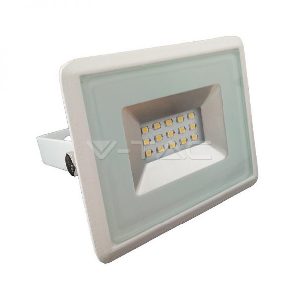 10W LED prožektorius V-TAC, SMD, E-serija, 3000K (šiltai balta), baltu korpusu
