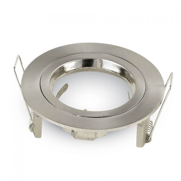 GU10 lemputės rėmelis, V-TAC, apvalus, spalva:nikelio,  Φ81 x 34 mm