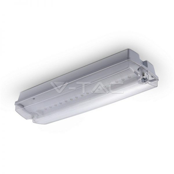 3W 16SMD LED'ų evakuacinis šviestuvas V-TAC, įkrovos laikas 12h, 6000K (šaltai balta)