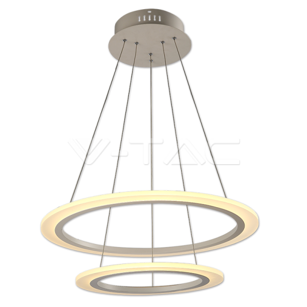 LED Pakabinamas šviestuvas, V-TAC, 60W, Ø600mm, 3000K(šiltai balta), 2 žiedai