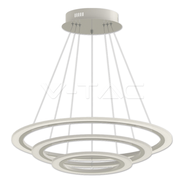 LED Pakabinamas šviestuvas, V-TAC, 70W, Ø600mm, 3000K(šiltai balta), 3 žiedai