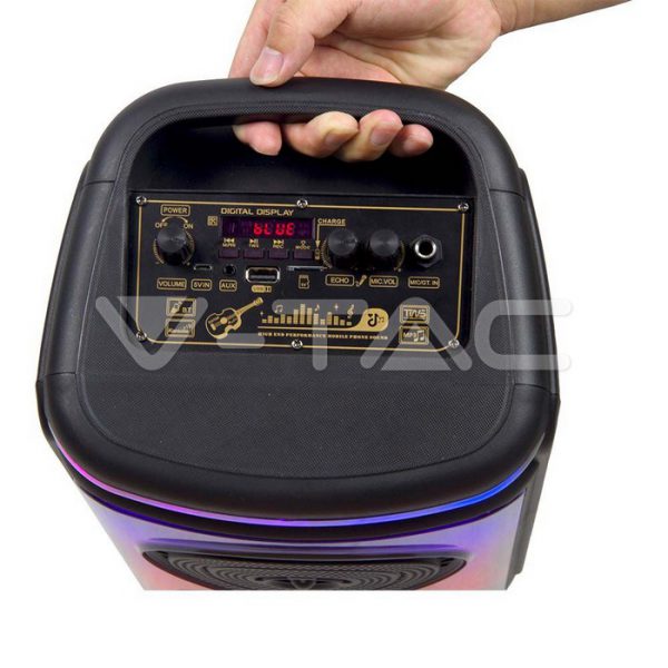 400W įkraunama kolonėlė su mikrofonu, nuotolinio valdymo pulteliu, RGB LED - Image 3