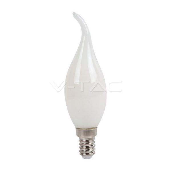 4W LED lemputė V-TAC, E14, žvakės formos, riesta, balta, filamentinė, 2700K (šiltai balta)