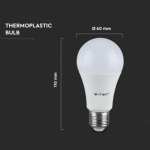 6.5W LED lemputė V-TAC Evolution, 6400K, E27, A60, 160lm/W
