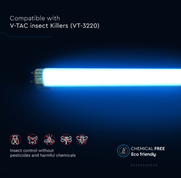 20W T5 lempa V-TAC vabzdžių gaudyklei, 60,5cm, G5, balta - Image 3