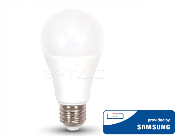 11W LED lemputė V-TAC, A58, E27, termoplastikas, 4000K (natūraliai balta), SAMSUNG LED chip