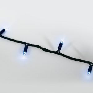 7W 230V, 100 LED lempučių girlianda, IP54. Tiekiama 10m ritiniais.