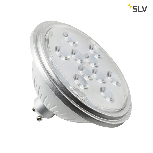 LED lemputė, QPAR111, GU10, 7W, 3000K 13° sidabrinės spalvos