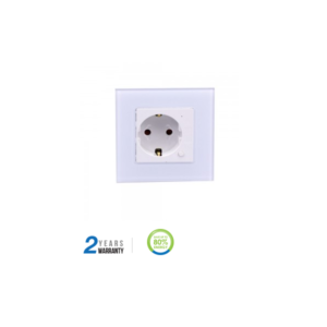 EU WIFI ROZETĖ V-TAC, BALTOS SPALVOS STIKLAS, SUDERINAMA SU AMAZON ALEXA IR GOOGLE HOME
