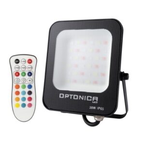 30W LED prožektorius, juodas, RGB, su nuotolinio valdymo galimybe 30W